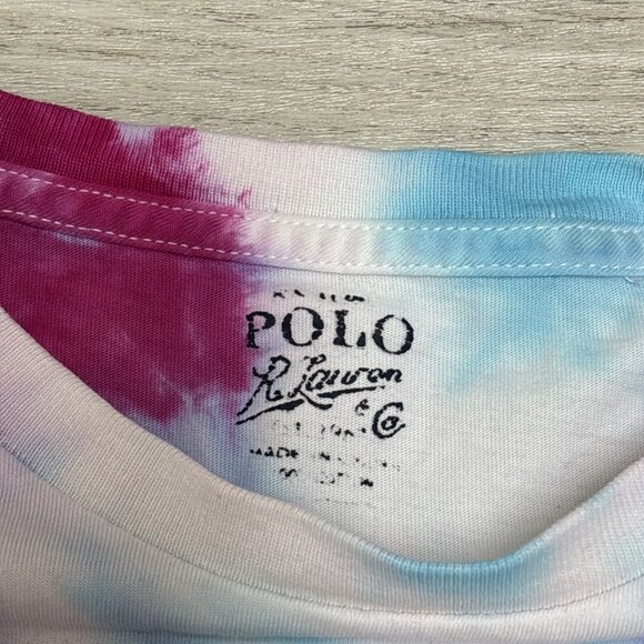 Vtg Polo Ralph Lauren Shirt Mens L Tie Dye Swirl Pony Tee Single Stitch Preppy - Picture 6 of 11